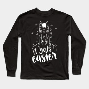 It Gets Easier Outline White Long Sleeve T-Shirt